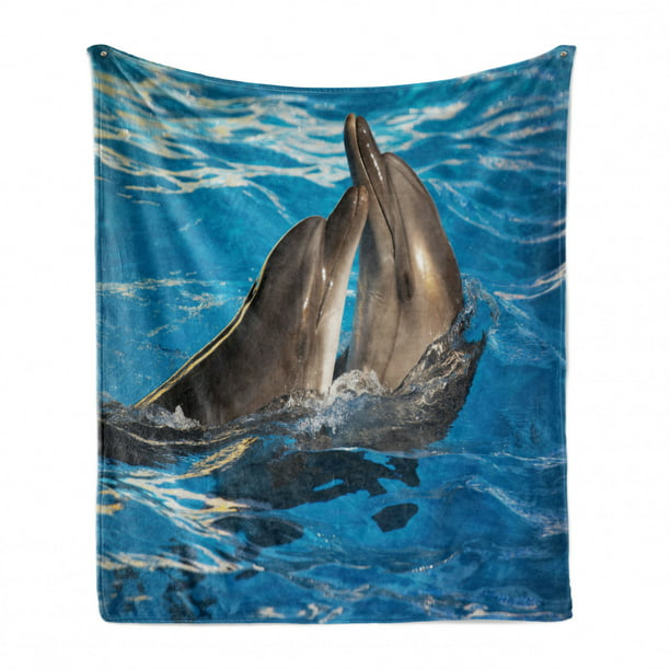 60 x 80 Blanket Comfort Warmth Soft Cozy Air Conditioning Easy Care Machine Wash Dolphin 